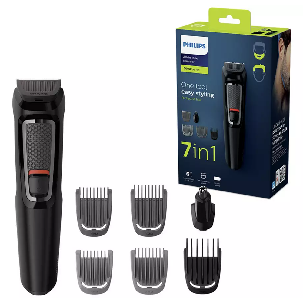 Philips 7-in-1 Beard Trimmer & Hair Clipper Kit – All-in-One Grooming Set for Face & Head, MG3720/33