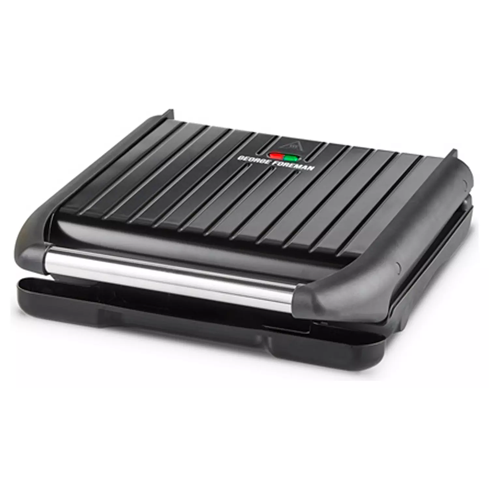 George Foreman Large Family Health Grill – Entertaining Steel Electric Grill with Non-Stick Plates, Fat Reducing Design & Easy Clean